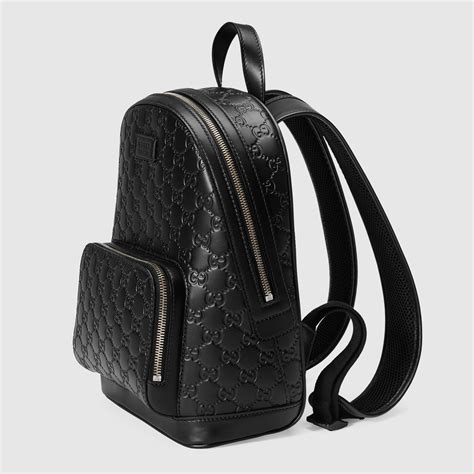 gucci signature leather backpack black.